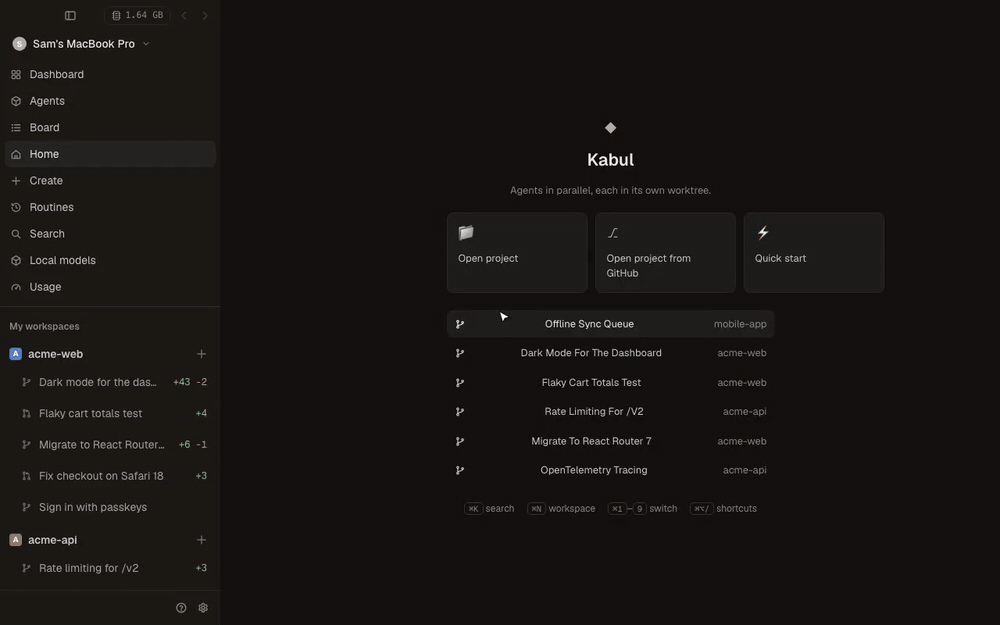 Create a workspace, let Claude work, switch to Codex in the same chat, approve and open the PR