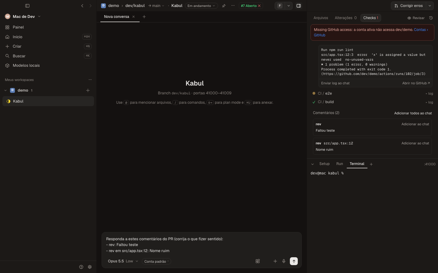 Checks with logs and comments
